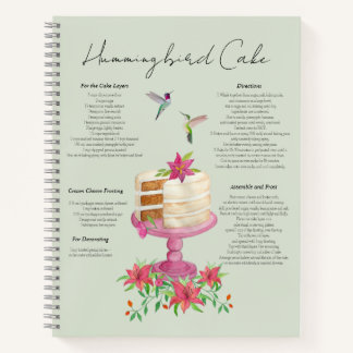 Kolibri-Kuchen-Rezept-Notizbuch Notizblock