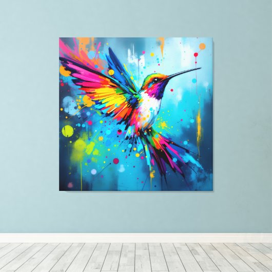 Kolibri-Kunst Leinwanddruck (Insitu (Holzboden))