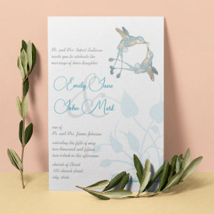 Kolibri-Kuss Vintage-Liebesvogel-Hochzeiten Einladung