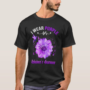 Kolibri Lila Band Alzheimer-Bewusstsein T-Shirt