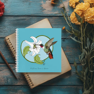 Kolibri-Lilie Blau Art Nouveau Notizblock