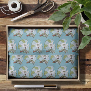 Kolibri-Lilie Blau Art Nouveau  Seidenpapier