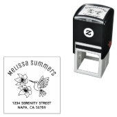 Kolibri-Lilien-Blumen-Bogiger Name Adresse Permastempel (Beispiel)
