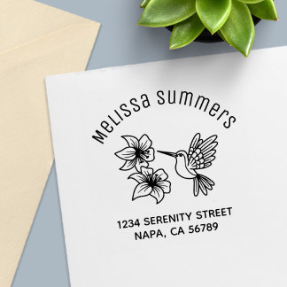 Kolibri-Lilien-Blumen-Bogiger Name Adresse Permastempel