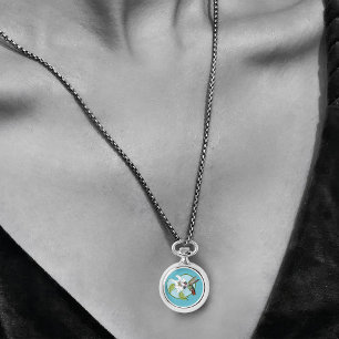 Kolibri Lily Blau Art Nouveau Armbanduhr