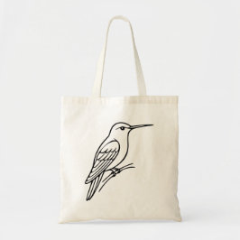 Kolibri-Linienkunst – Vogelillustration Tragetasche