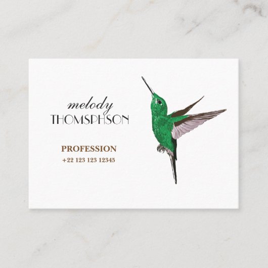 Kolibri mächtig, Standardlech Visitenkarte (Vorderseite)