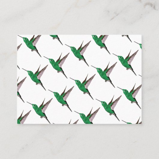 Kolibri mächtig, Standardlech Visitenkarte (Rückseite)