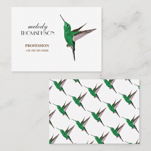 Kolibri mächtig, Standardlech Visitenkarte (Vorne/Hinten)