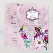 Kolibri-Magnolien-12x18, das Einladung Wedding ist (Vorne/Hinten)