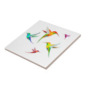 Kolibri-Menge niedlich - buntes Vogel-Aufpassen Fliese (Seite)