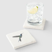Kolibri Minimalist Steinuntersetzer (Seitenansicht)