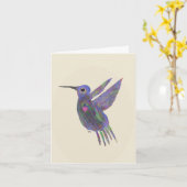 Kolibri mit Herz Karte (Gelbe Blume)