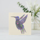 Kolibri mit Herz Karte (Stehend Vorderseite)