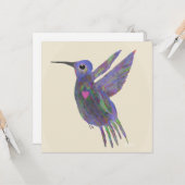 Kolibri mit Herz Karte (Vorderseite/Rückseite Beispiel)