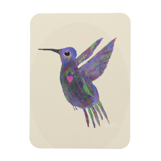 Kolibri mit Herz Magnet (Vertikal)