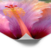 Kolibri mit Hibiskus Aquarell Poster (Ecke)
