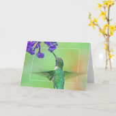 Kolibri mit Mona-Lavendel Karte (Gelbe Blume)
