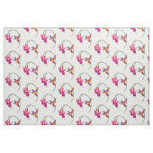 Kolibri mit pinkfarbener Blüte Stoff (Fat Quarter (45,7 x 55,9 cm))