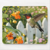 Kolibri mit Rührmichnichtan-Blume Mousepad (Vorne)