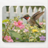 Kolibri mit Rührmichnichtan-Blüten Mousepad (Vorne)