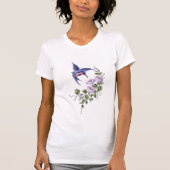 Kolibri mit T-Shirt der Blumen-2 (Vorderseite)