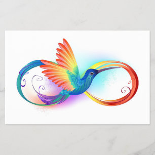 Kolibri mit Unendlichkeitssymbol und Regenbogen Flyer