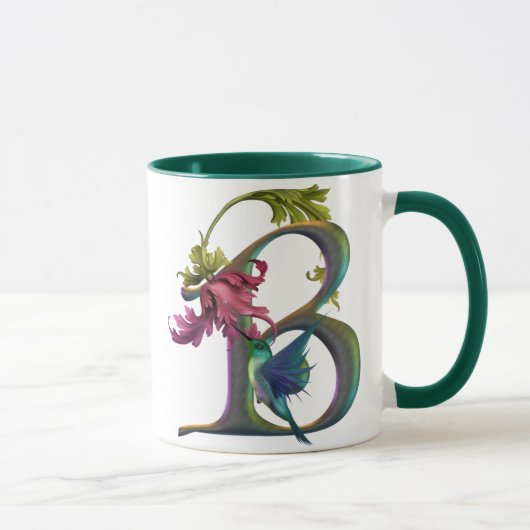 Kolibri-Monogramm B Tasse (Rechts)