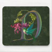 Kolibri-Monogramm D Mousepad (Vorne)