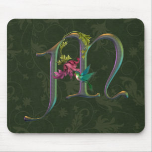 Kolibri-Monogramm M Mousepad