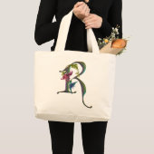 Kolibri-Monogramm R Jumbo Stoffbeutel (Vorderseite (Produkt))