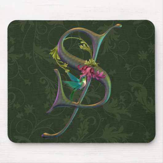 Kolibri-Monogramm S Mousepad (Vorne)