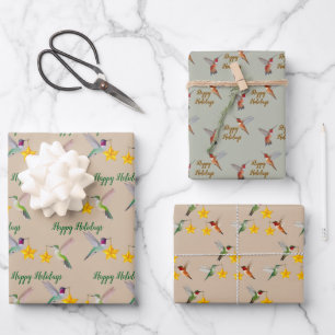 Kolibri-Muster aus Nordamerika Geschenkpapier Set