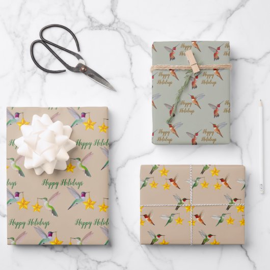 Kolibri-Muster aus Nordamerika Geschenkpapier Set (Vorderseite)