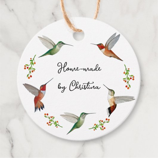 Kolibri nach Maß Geschenkanhänger (Vorderseite)