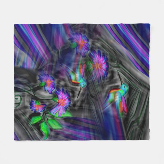Kolibri-Nachtflug Fleecedecke (Vorderseite (Horizontal))