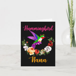 Kolibri-Nana-Blumen-Vogel-Fliege-Liebhaber-Mutter' Karte