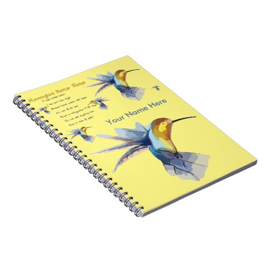 Kolibri-Nektar-Rezept Notizblock (Rechte Seite)