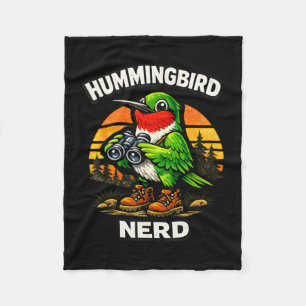 Kolibri Nerd lustiger Vogelbeobachtung Vintage Ret Fleecedecke