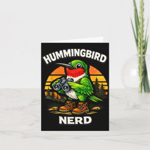 Kolibri Nerd lustiger Vogelbeobachtung Vintage Ret Karte