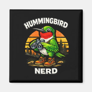Kolibri Nerd lustiger Vogelbeobachtung Vintage Ret Magnet
