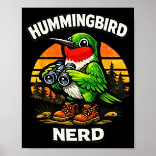 Kolibri Nerd lustiger Vogelbeobachtung Vintage Ret Poster