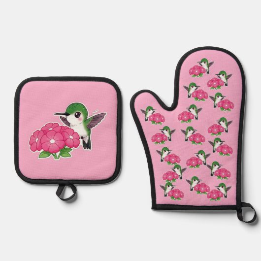 Kolibri ofenhandschuh & Topflappen-Set (Vorderseite)
