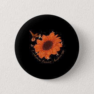 Kolibri Orange Sonnenblume Leukämie Krebs Bewussts Button