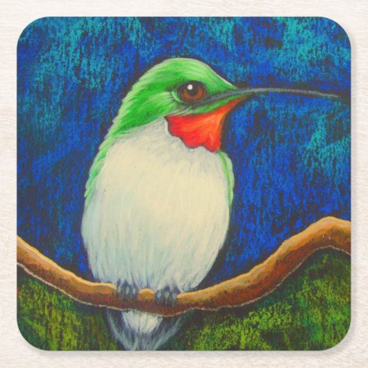 KOLIBRI-PAPIERUntersetzer Rechteckiger Pappuntersetzer (Vorderseite)