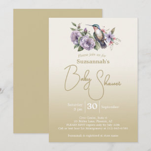 Kolibri Pastell Grün Ombre Baby Shower  Einladung