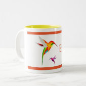 Kolibri-personalisierte Kaffee-Tasse Zweifarbige Tasse (Vorderseite Links)