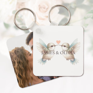Kolibri-Romantik-Anhänger mit Foto und Namen Schlüsselanhänger