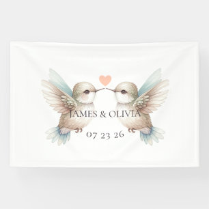 Kolibri-Romantik - Benutzerdefiniertes Hochzeitsba Banner