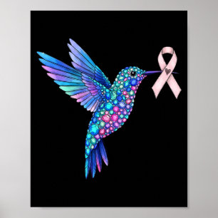 Kolibri rosa Band Brustkrebsbewusstsein Poster